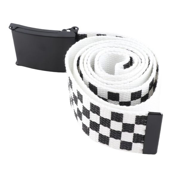 Accessories - 4255 Checkerboard Canvas Belt, Flexible Military Style Waistband